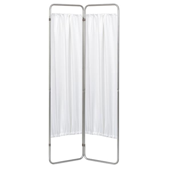 2 Section Economy Privacy Screen with Vinyl Panels, White